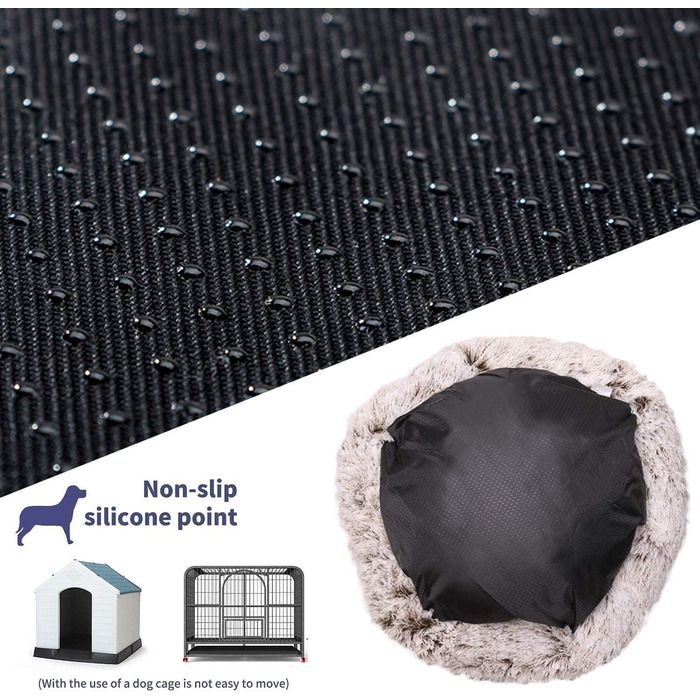 М'яке ліжко для собак Haoye, круглі подушки для домашніх тварин, ліжко для котів та собак, донат, м'яке ліжко для собак, для котів та собак (діаметр 50-120 см / 7 розмірів), діаметр 60 см (колір коричневий, діаметр 120 см)