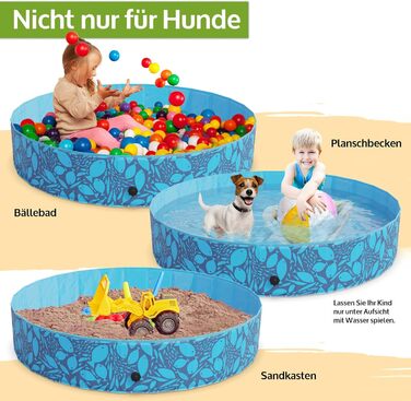 Зручний надувний басейн Zooprinz 160x30 см для собак та дітей - стабільний та неслизький
