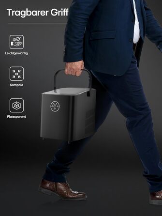 Машина для приготування льоду FOHERE 14 кг, 24 години, чорна. Виготовляє 8 кубиків за 6 хвилин, 2 розміри кубиків льоду, самоочищення, з ручкою, лопаткою та кошиком. Ідеально для вечірок, офісу, кемпінгу.