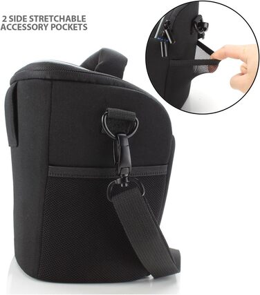 Чохол для камери DSLR USA Gear: зручний, з регульованим плечем, для Nikon, Canon, Panasonic, чорний