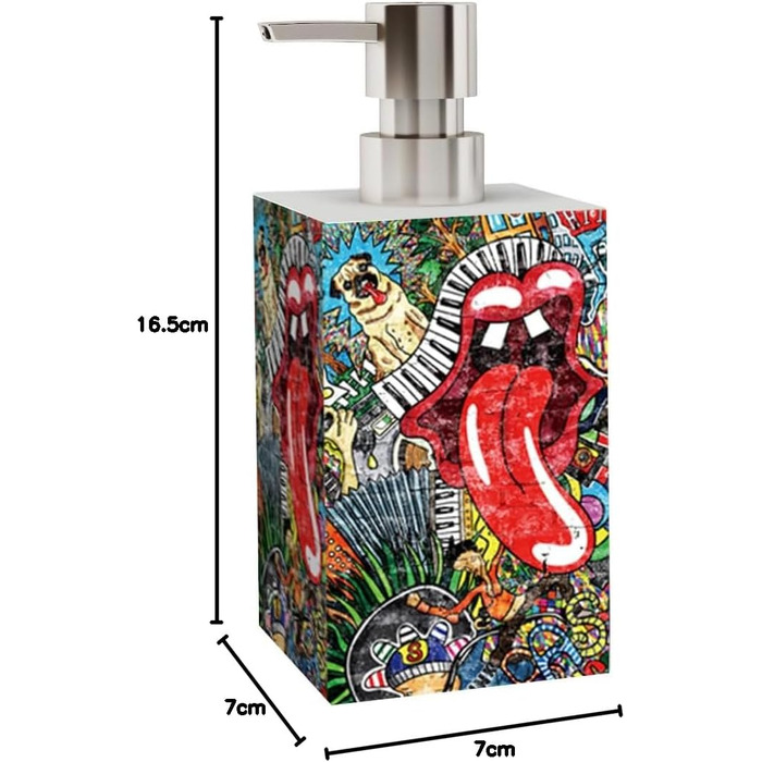 Дозатор для мила | Широкий вибір стильних дозаторів для мила | Сучасний дизайн | Акцент для будь-якої ванної кімнати (Графіті)