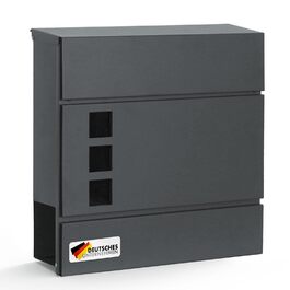 Поштовий ящик Floordirekt Jean Anthrazit з газетницею, кришкою та замком, антрацит