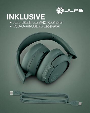 Бездротові накладні навушники JLab JBuds LUX ANC з активним шумозаглушенням, Bluetooth, колір Sage (шалфей)