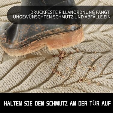 Килимок для дому Yimobra: антиковзаюча, миюча, 120x80 см, бежевий