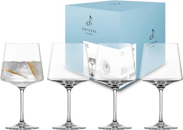 Zwiesel Glas Gin Tonic Glass Echo (4-piece Set), rounded highball glasses for Gin Tonic, dishwasher-safe Tritan crystal glasses, Made in Germany (Art. No. 123385)