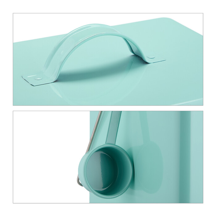 Relaxdays Turquoise Feed Box - Set of 2