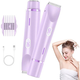 Електричний жіночий епілятор 2-в-1 для обличчя, тіла, ніг та бікіні (фіолетовий)
