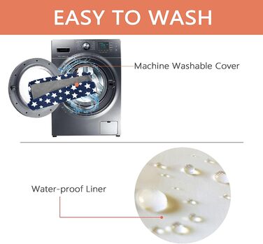 Лежанка для собак EMPSIGN, м'який килимок для перенесення, лежанка для собак знімний та пральний чохол, водонепроникна, для маленьких собак, 61x46x6.6 см, блакитна