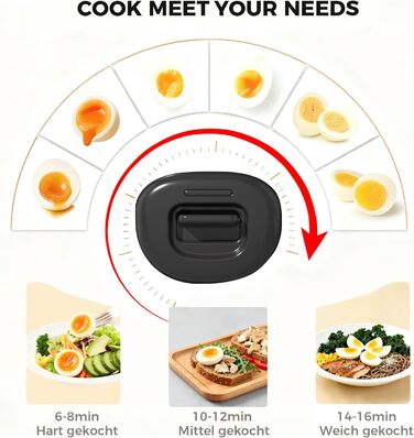 Електричний яйцеварка YASHE на 7 яєць: для твердих, середніх та м'яких яєць. З підставкою для яєць та акустичним сигналом