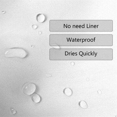 Шторка для душу 180x200 см, біла, антигрибкова, з люверсами. Шторка для ванни з квітами, водонепроникна, сіра, з малюнком рослин, миється.