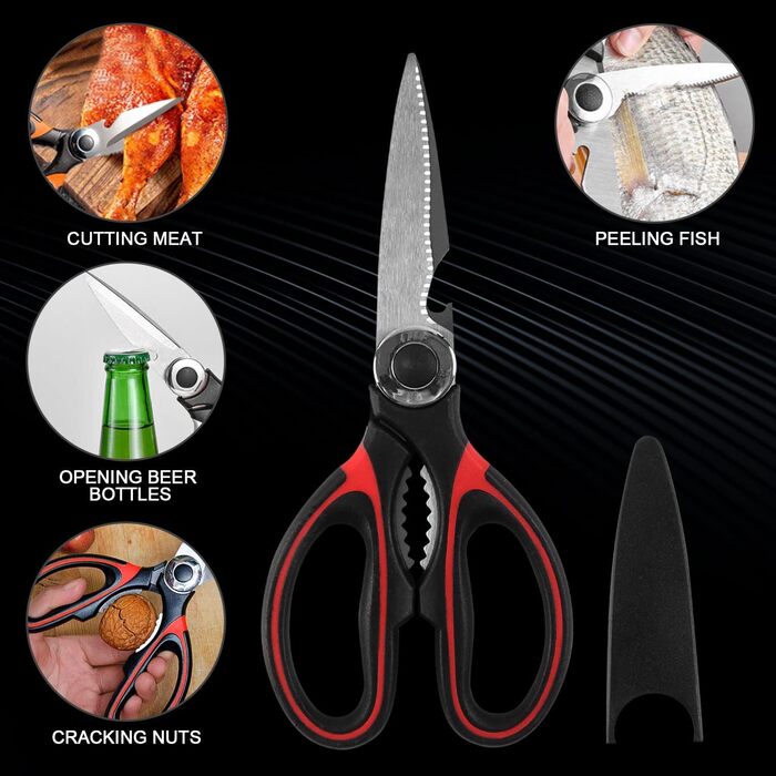 Odoland Kitchen Helper Set, Kitchen Gadget Set, Outdoor Cookware Set with Santoku Knife, Kitchen Scissors, Spatula, Tongs, Ladle, Cutting Boards - Ideal for Picnics, Travel, Hiking, and Gardening