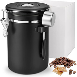 Кавова банка з нержавіючої сталі Miepls, вакуумна, 1,8L, зберігає каву свіжою