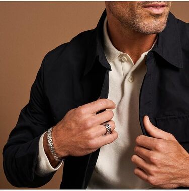 Чоловічий браслет Fossil з нержавіючої сталі або шкіри з надійним застібкою-складкою. Сріблястий та чорний колір.