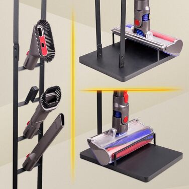 RICOO Vacuum Cleaner Stand Charging Station for Dyson - Compatible with Dyson Cordless Handheld Vacuums V6 V7 V8 V10 V11 - Vacuum Cleaner Holder SH502, 29x22x127 cm, Black Vacuum Cleaner Stand Sh502