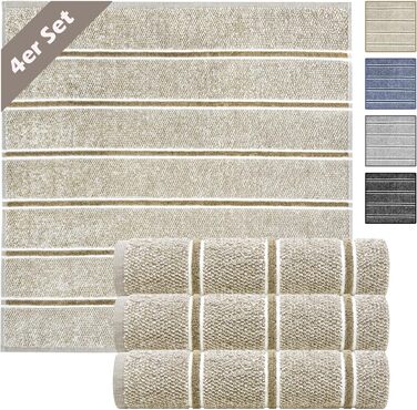 Lashuma Striped Towels 50x50 cm for the Kitchen, Lucerne Kitchen Towels Beige