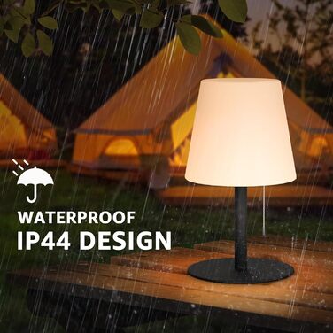 LED-лампа на акумуляторі для вулиці та дому Uuffoo, 7 кольорів, USB-C, для спальні, столу, саду, балкону, кемпінгу (чорна) (2 шт.)