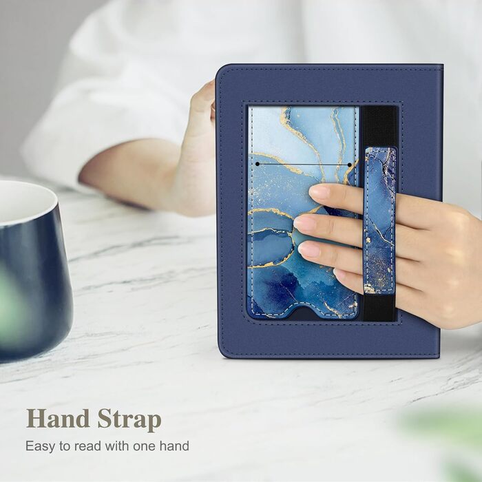 Чохол Fintie для Kindle Paperwhite 12-го покоління (2024/2025) з підставкою, петлею та авто-сном, Ozean Marmor