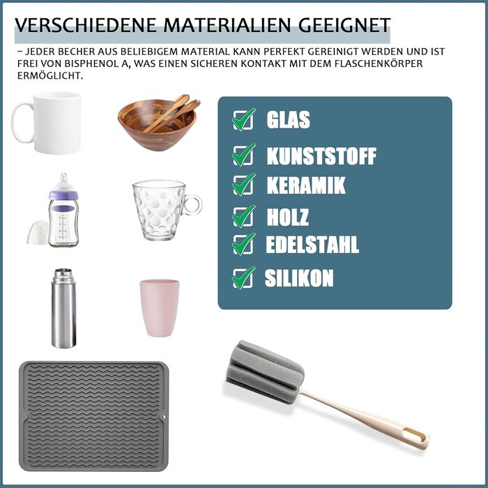 Силиконова підставка для посуду - 50 x 40 см. Без BPA, стійка до нагріву, не слизька. Підставка для сушіння посуду, чорна.