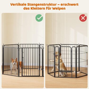 Вольєр для цуценят Yaheetech 24-секційний з замком, тихі труби, захист для підлоги, посилені металеві дроти, 80 см, для квартири та саду