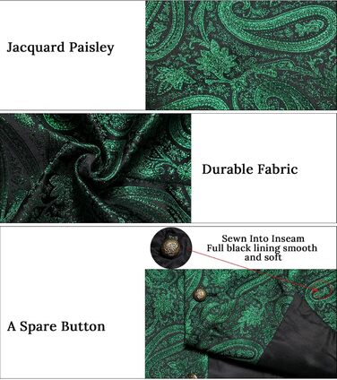 Чоловіча жилетка DiBanGu з візерунком пейслі, комплект 7 предметів: жилетка, краватка, метелик, реверсна голка, для весілля, смокінгу, костюма, 3XL, смарагдово-зелений