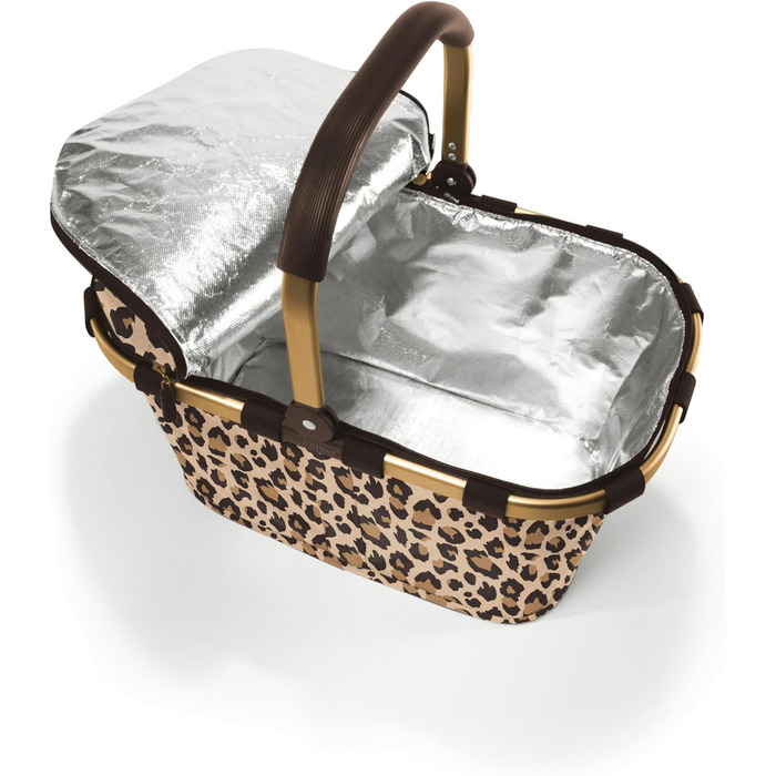 Термосумка-корзина reisenthel carrybag iso з кришкою, водонепроникна, леопардовий принт, для покупок, з функцією охолодження