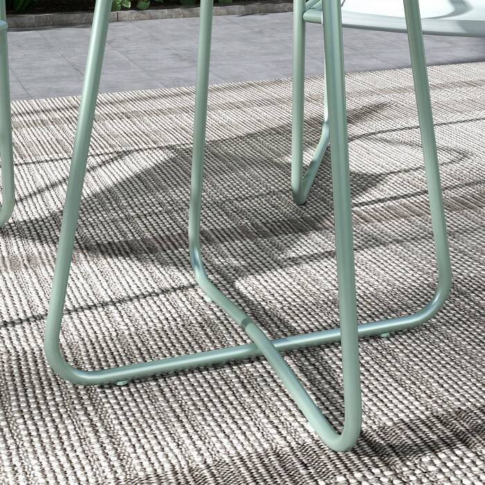Набір вуличних меблів Outsunny 3tlg Bistro Set для балкона з 1 столом та 2 стільцями, садовий комплект з сітки зеленого кольору для саду та тераси