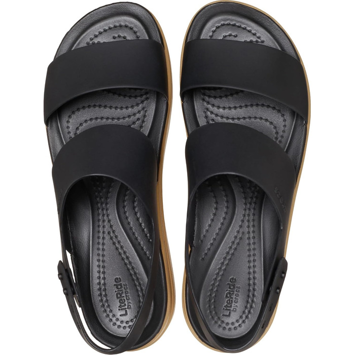 Босоніжки Crocs Brooklyn Low Wedge жіночі, чорні (39 EU)