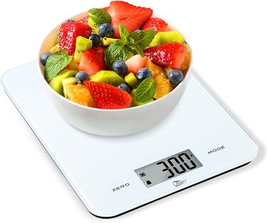Кухонні ваги Uten Digital 5 кг x 1 г з нержавіючої сталі 304, LCD-дисплей, тарування, чаша, таймер