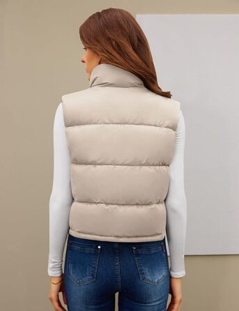 Жіноча жилетка Fengbay Reitweste: безрукавна, з коміром-стійкою, легка, стьобана, утеплена, для осені та зими, кольоро хакі, розмір M
