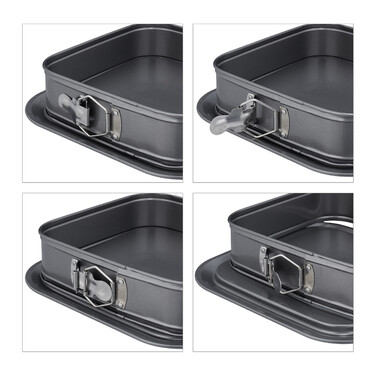 Relaxdays Square Springform with Leakage Protection