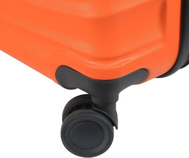 Набір валіз DMS® 7-елементів: 3 валізи (M/L/XL) з ABS-пластику, 360° колеса, кодовий замок + 4 чохли для одягу. Легкі, міцні, розширювані, для подорожей та бізнесу (Помаранчевий)