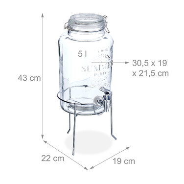 Relaxdays 5 L Drink Dispenser with Stand