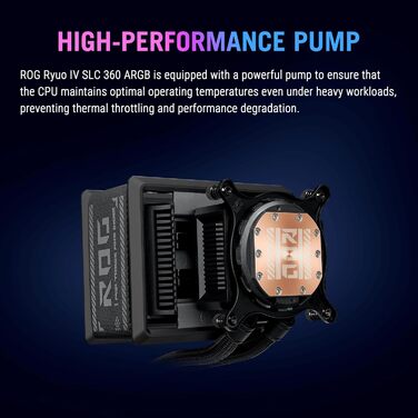 ASUS ROG Ryuo IV 240 ARGB - Система водяного охолодження для CPU (2 вентилятори, RGB, 400 мм трубки, Intel LGA 1851/1700/1200, AMD AM5)