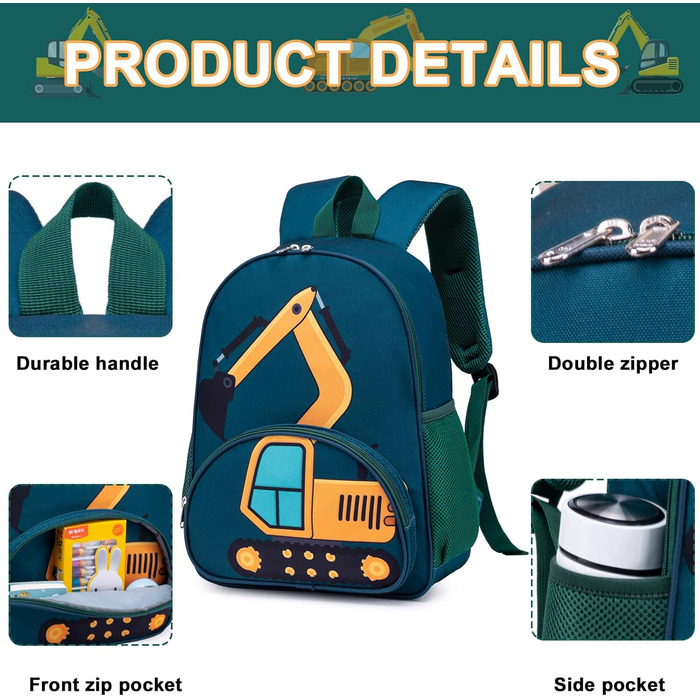 Дитячий рюкзак LOIDOU для хлопчика, 38 см, 3-8 років, блакитний (для школи, садочка)