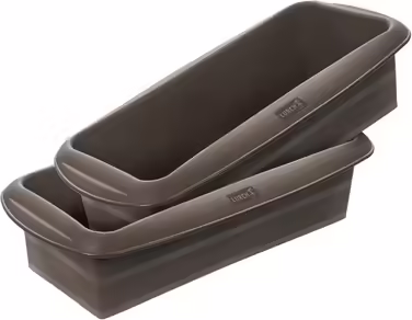 Lurch 585000 FlexiForm Loaf Pan Set of 2 / 2 Loaf Pans made of 100% BPA-free Platinum Silicone, 25 x 9 cm, Brown