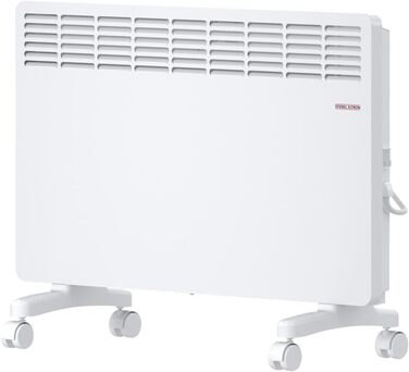 Електричний конвекторний обігрівач Stiebel Eltron 2 kW з таймером, для приміщень 25 м², з поворотними колесами, алюмінієва передня панель, TÜV-сертифікат