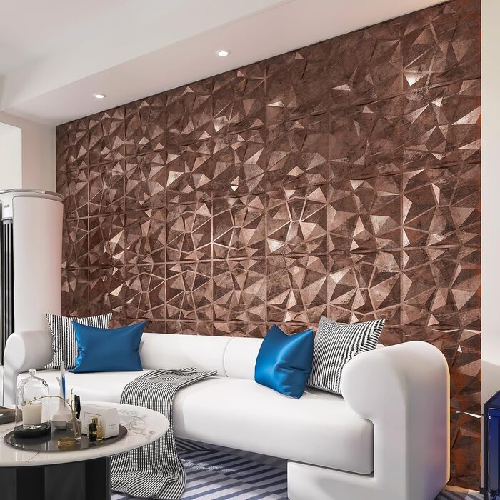 Набір 3D стінових панелей Art3d «Діамант», жорсткий ПВХ, водостійкі та термостійкі декоративні панелі (33 шт.)