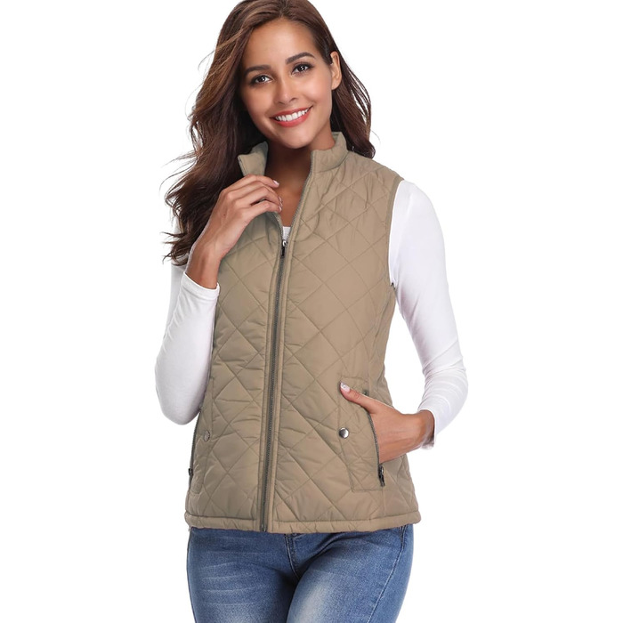 Жіноча степкова жилетка Steppweste S F12# Khaki: тепла, легка, для осені/зими