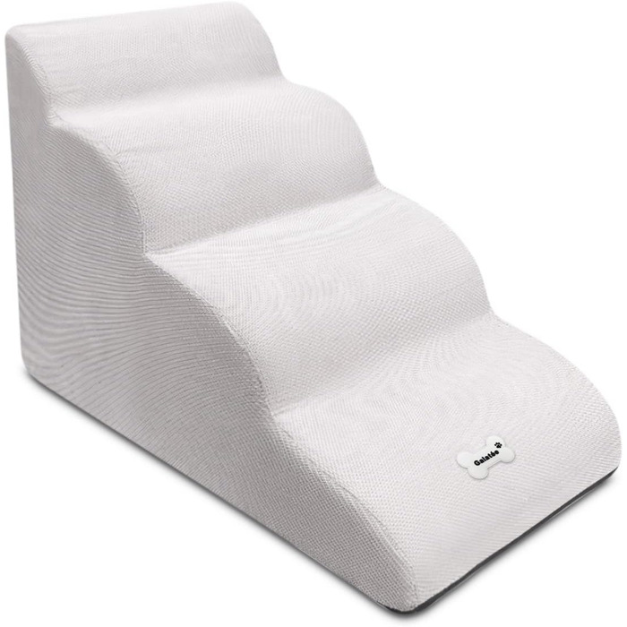 Сходинки для тварин Galatée: 4 сходинки, знімна та миюча, протиковзка, для високих ліжок/диванів (білий)