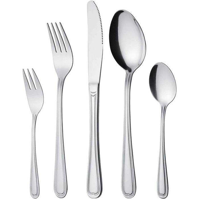 GRÄWE 12-Piece Stainless Steel Cutlery Set, Dinnerware Set, 68-Piece Set, Nickel-Free, Rust-Proof, Hand-Polished, Dishwasher-Safe - Salzburg Series