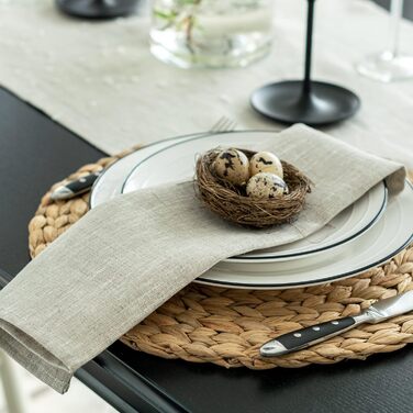 Varvara Home 6 Linen Napkins - 6 Cloth Napkins Linen Napkins - Natural Linen Napkins - Linen Napkins Beige 6-Pack 45x45 cm