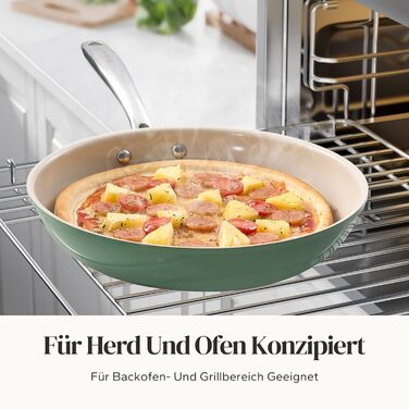 Redchef Ceramic Induction Nonstick Fry Pan Set - 6 Piece with Lids (20, 24, 28cm) - PTFE, PFAS, PFOA Free - Oven & Dishwasher Safe