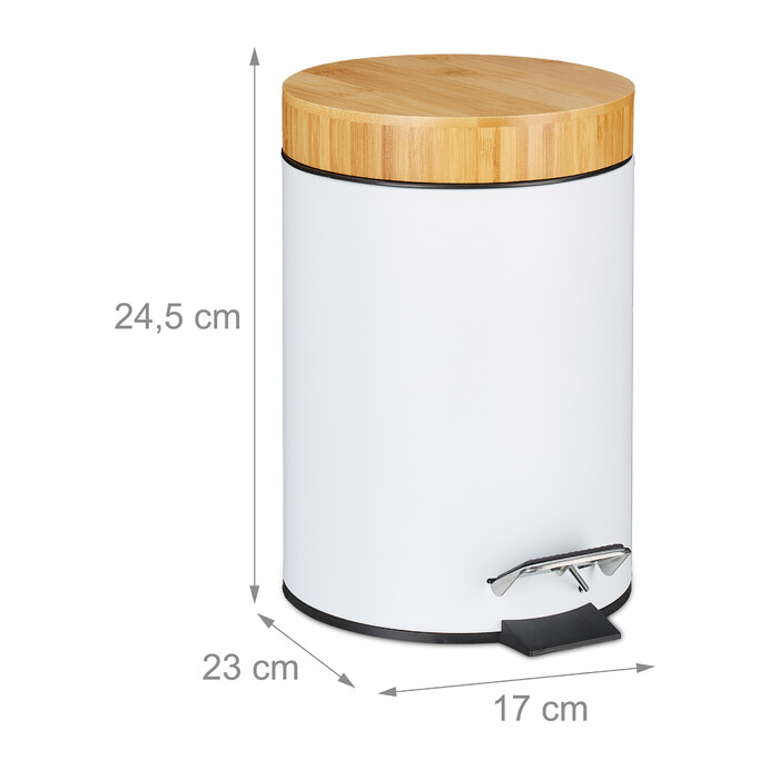 Relaxdays Trash Can Bathroom 3 l