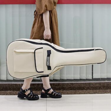 Чохол для акустичної гітари MuzcYM, 104 см, бежевий: водонепроникний, з двома регульованими ременями