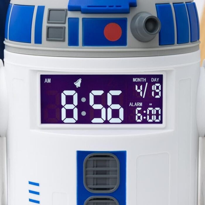 R2D2 Alarm Clock - Officially Licensed Star Wars Merchandise, with R2D2 sounds, perfect decoration for Star Wars fans with an alarm timer, powered by USB