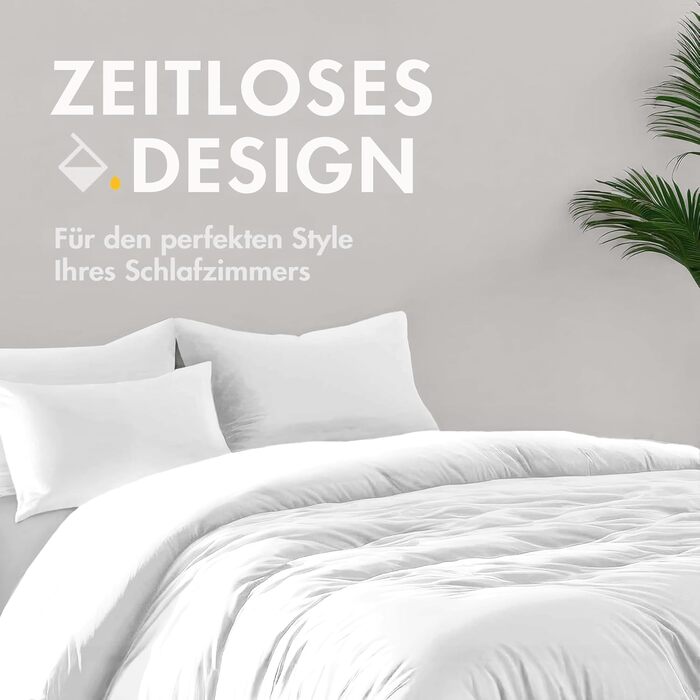 Комплект постільної білизни Sleeptime з 100% бавовни 240x220 см, біло-сірий, м'який і не потребує прасування, з кнопками, двосторонній, з 2 наволочками 60x70 см