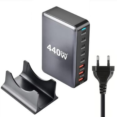 Зарядний пристрій USB-C 620W, 10 портів, швидка зарядка PD PPS 100W, для MacBook Pro/Air, iPad, iPhone 16/15/14/13/12 Pro Max, Samsung