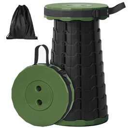 Зручний складаний стільчик GeeRic: телескопічний, регульований за висотою, для кемпінгу, риболовлі, дітей (зелений)