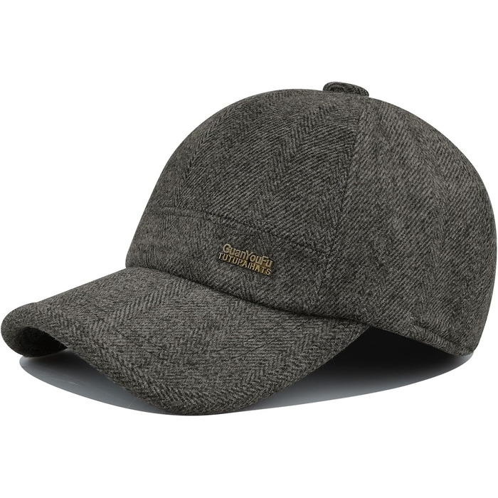 Кепка бейсболка чоловіча Clakllie зимова тепла з флісу та вушками, з козирком, для спорту та відпочинку на вулиці