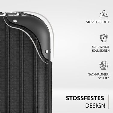 Набір валіз Voyagoux 2 шт. - 39L & 113L, з жорстким корпусом, TSA-замком, ABS, 4 колеса 360°, міцний та легкий, рожеве золото (72L, чорний)